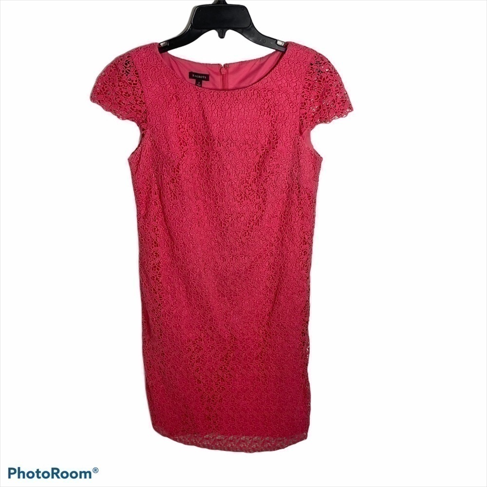 Talbots Embroidered Lace Overlay Dress Women’s 2